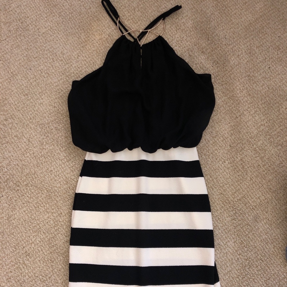 Charlotte Russe Black and white striped dress